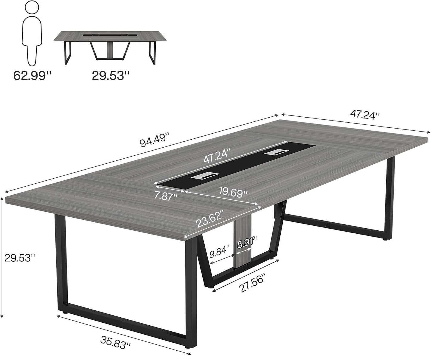 8ft Conference Table for 8–10 People