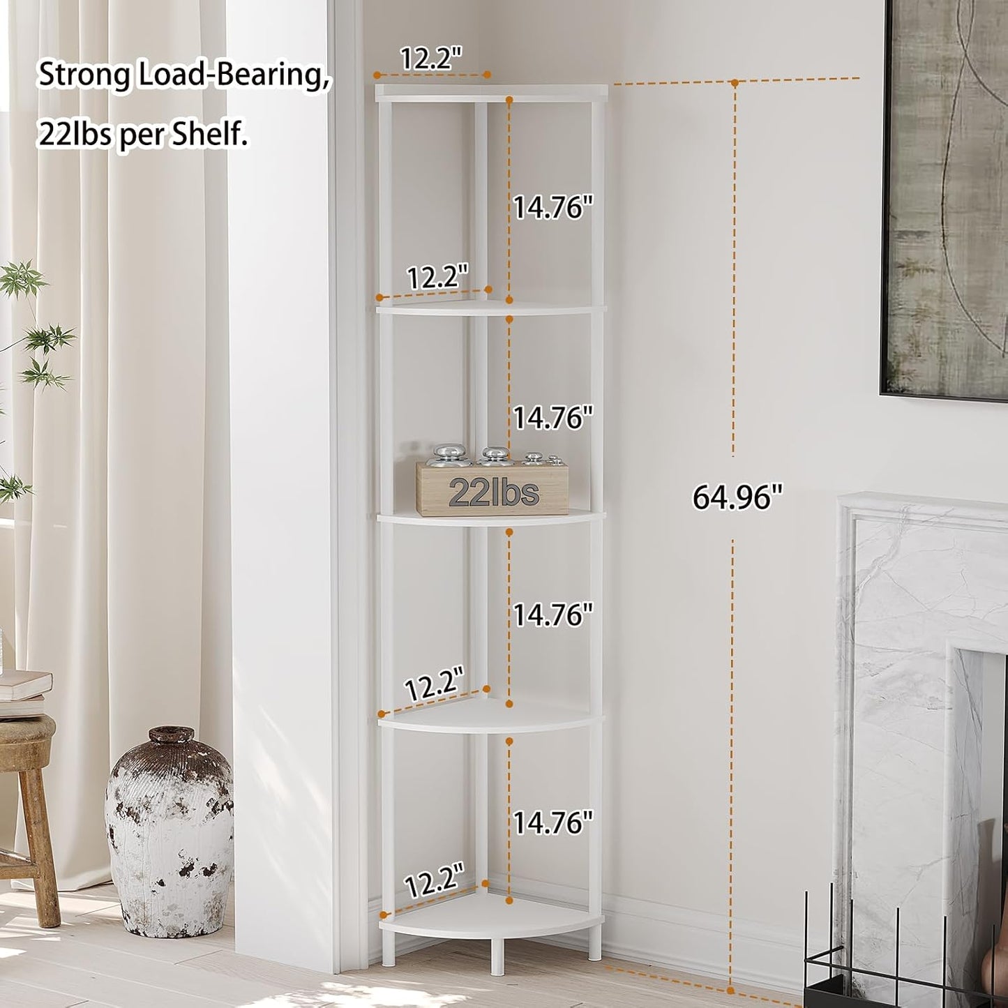5-Tier Industrial Corner Storage Shelf Organizer