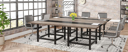 78-Inch Rustic Conference Table, 2-Piece Set