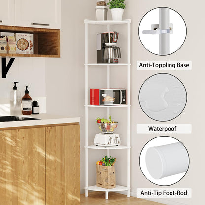 5-Tier Industrial Corner Storage Shelf Organizer