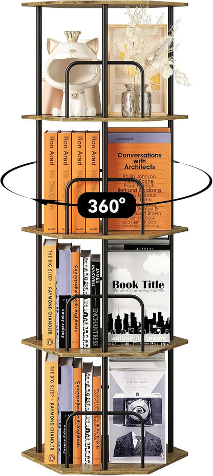 360° Rotating Bookshelf Storage Organizer