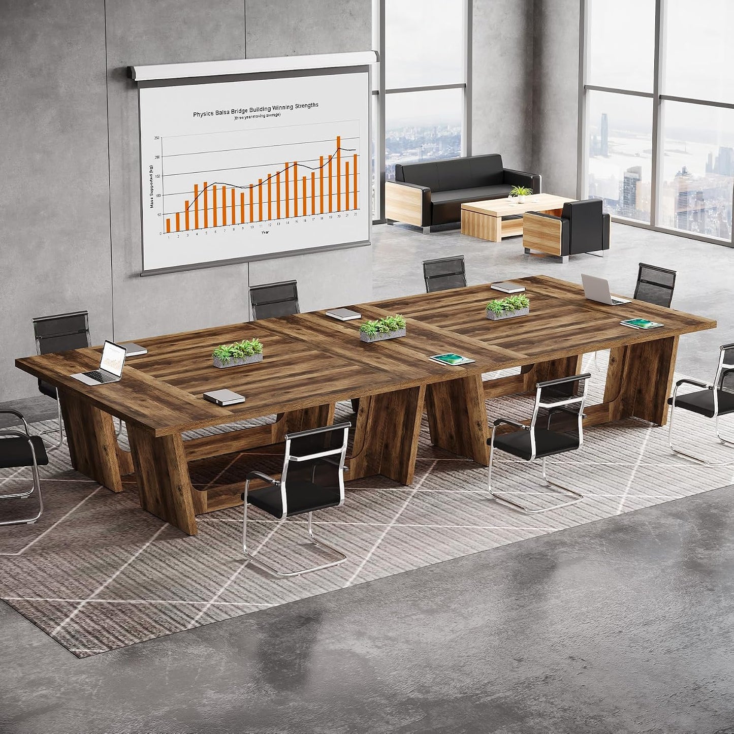 71-Inch Wood Conference Table for 6–8 People
