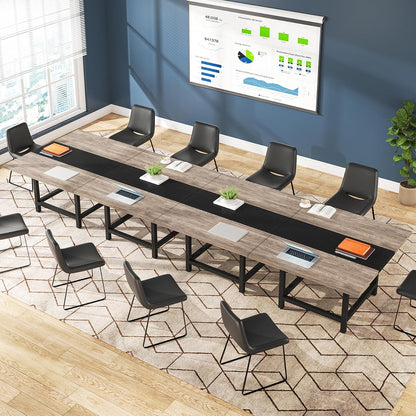 78-Inch Rustic Conference Table, 2-Piece Set