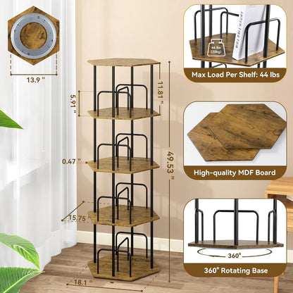 360° Rotating Bookshelf Storage Organizer