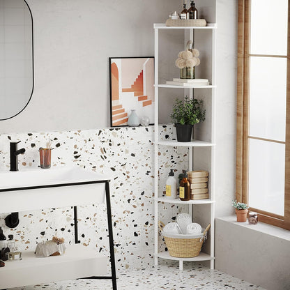 5-Tier Industrial Corner Storage Shelf Organizer