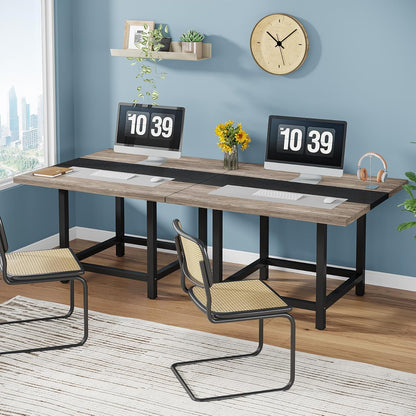 78-Inch Rustic Conference Table, 2-Piece Set