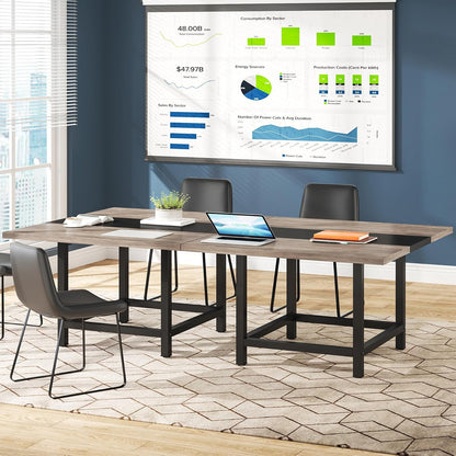 78-Inch Rustic Conference Table, 2-Piece Set