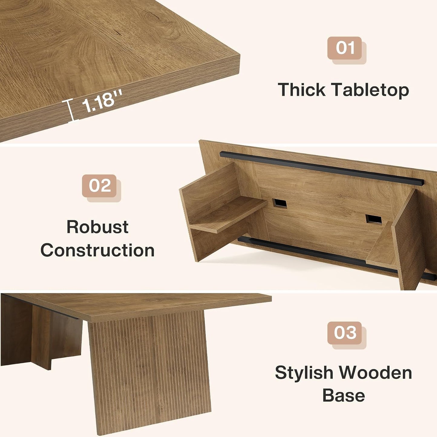 8ft Conference Table for 8–10 People