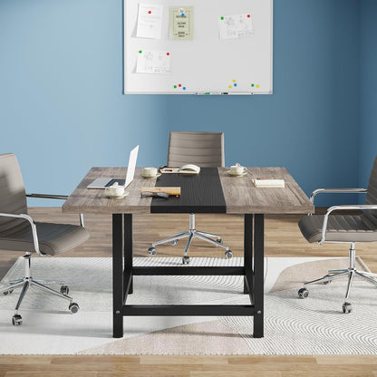 78-Inch Rustic Conference Table, 2-Piece Set