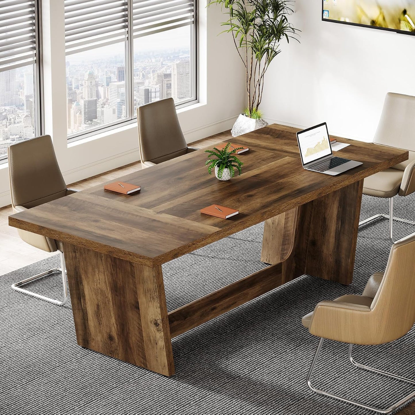 71-Inch Wood Conference Table for 6–8 People