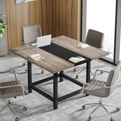 78-Inch Rustic Conference Table, 2-Piece Set